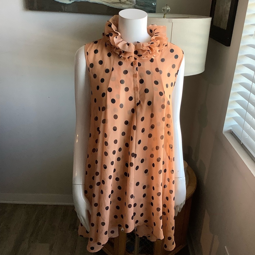 Jaipur Peach Polka Dot Mini Dress